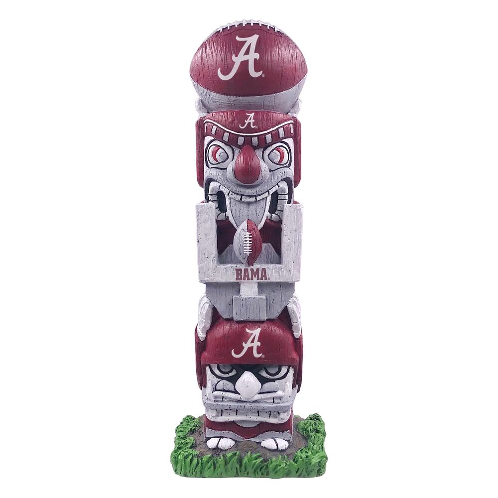 NCAA Crimson Tide Tiki Face Totem Pole Figurine Alabama 16"  Hawaiian New SEC
